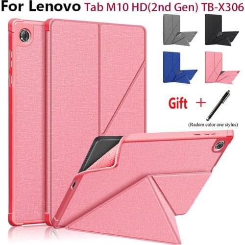 Auto Sleep/Wake case For Lenovo Tab M10 HD(2nd Gen) 10.1'' 2020 TB-X306 Flip Tablet Case Multi-Viewing Angles Soft TPU Back Cove