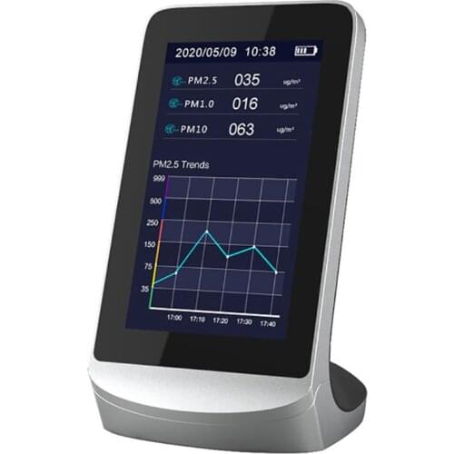 Digital Air Quality Monitor PM2.5 HCHO/TVOC AQI Gas Detector w/ History Function
