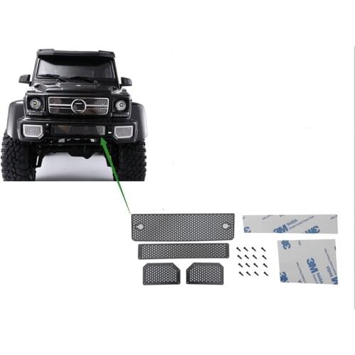 DJ TRAXXAS TRX4 Middle Grille Air Intake Grille Stainless Steel Metal Front Grille TRX6 G63 G500 RC Car Upgrade Accessories