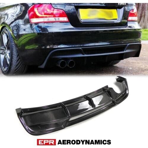 For BMW E82 E88 1 Series RIE Style Carbon Fiber Rear Diffuser Bumper Splitter (Fit E82 2Dr E88 2Dr convertible - Sports Model)
