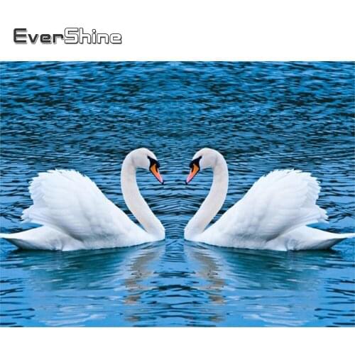 EverShine Diamond Painting Full Square Swans Pictures Of Rhinestones Sale Embroidery Animal Mosaic Home Decoration Art