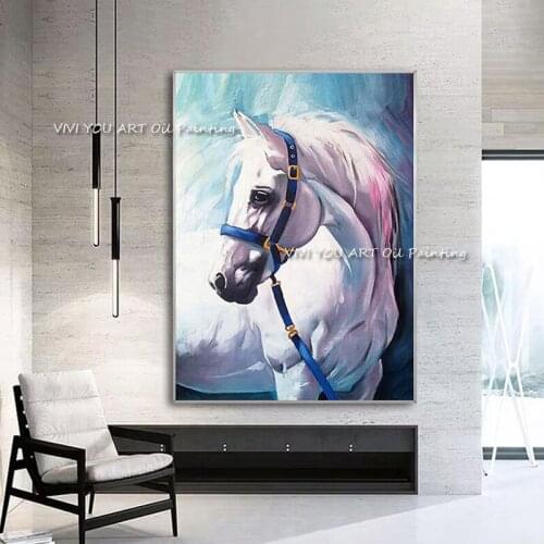 Handmade Abstract Horse Oil Painting Large Size Canvas Poster Animal Wall Pictures for Living Room Home Decor Cuadros Decoracion