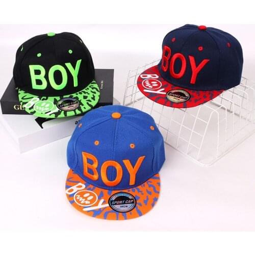Boy Letter Embroidered Hip Hop Cap Unisex Kids Snapback Cap kids Baseball Cap Sun Hat For girls dance