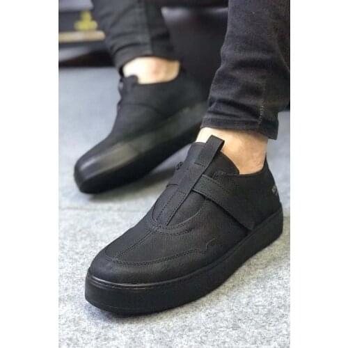 Knack Casual Male Sports Shoes Black Color (Black Base) trend Velcro Velcro Closure Special Occasions Wedding Office Use 333