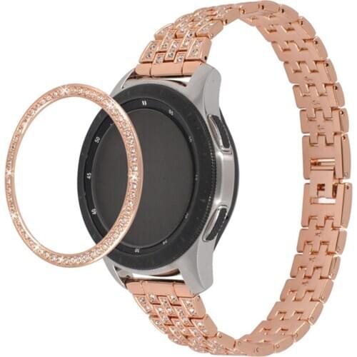 Crystal Bezel Ring For Samsung Galaxy Watch Adhesive Cover Case Anti Scratch Rhinestone Watches Bezel Ring Case Accessories