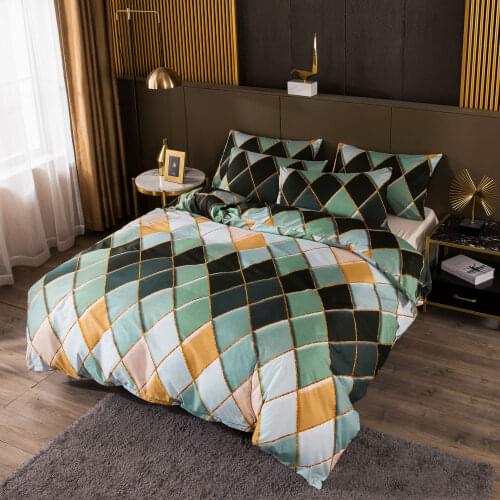 Bedding Set Luxury Duvet Cover With Pillowcase Quilt Cover Queen King Bed Linens Comforter Purple/Gray/Red/Green/Blue