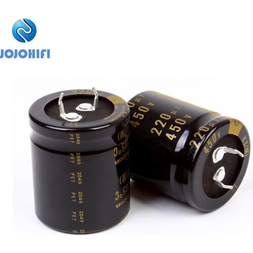 2pcs Nichicon KX 220UF 450V 35x35mm Pitch 10mm 450V/220uf Audio Electrolytic Capacitors w/Gold-plated Copper Feet