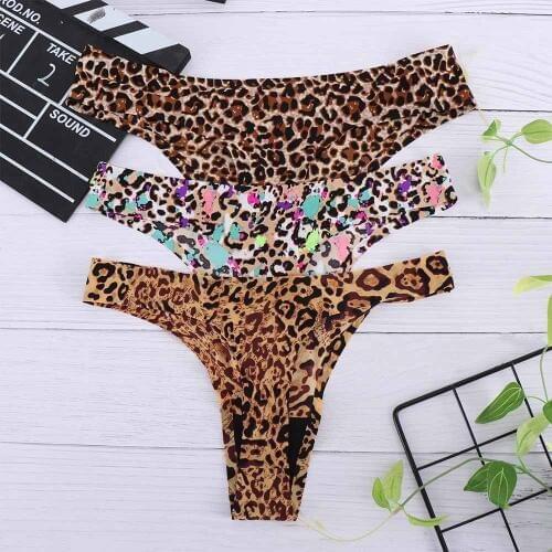 Leopard Female Sexy Seamless Underwear Women T Panties G-string Womens Briefs Lingerie Thong For Women Girl Clothing Accessory