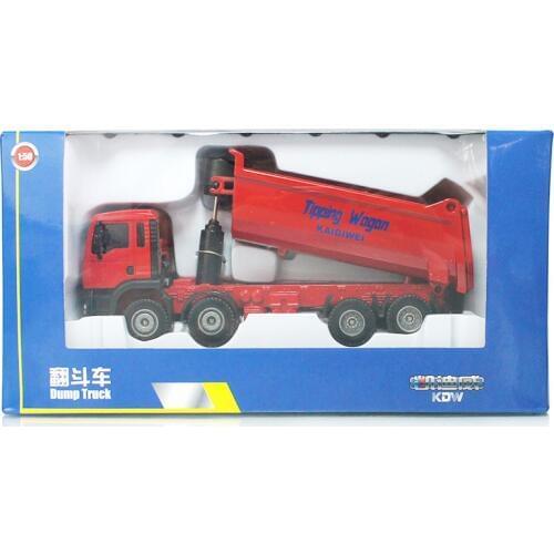 Kaidiwei diecast engineering car model toy in gift box all alloy 1:50 dump truck eight wheel truck toy model