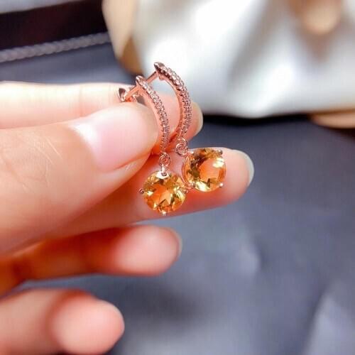 Super Quality Citrine Earring Natural And Real 925 Sterling Silver Citrine Earring