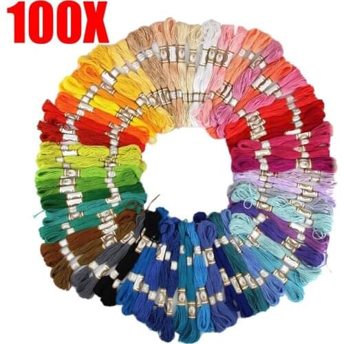 50/100PCS Cross Stitch Cotton Embroidery Thread Floss Sewing Skeins Craft MUMR999