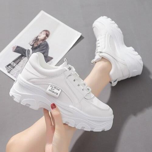 2021 New Korean Womens Shoes, Sports Womens Shoes, Casual Shoes, Thick-soled Increased Running Shoes Size 35-40