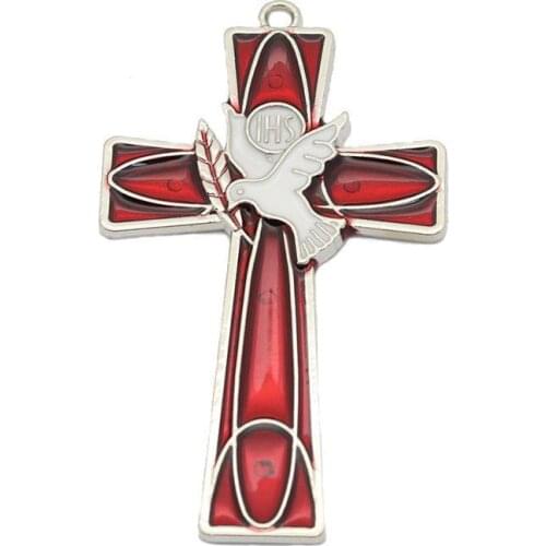 Catholic Christianity Necklace Women Jesus Cross Holy Spirit Peace Dove Jewelry Necklace Exquisite Pendant Church Utensils