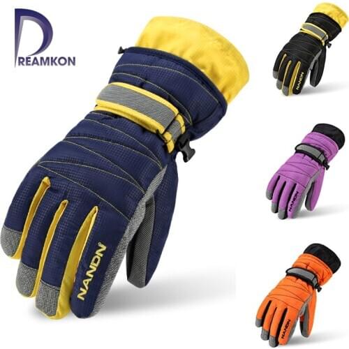 NANDN Winter Warm Mountain Snowboard Ski Gloves men women Cold Snow Skiing Mittens Waterproof Snowmobile Handschoemen Air
