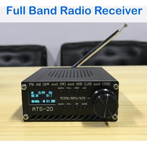 Assembled SI4732 FUll Band Radio Receiver FM AM (SW & MW & LW) SSB (LSB & USB) Radio battery +Antenna +Speaker +Case