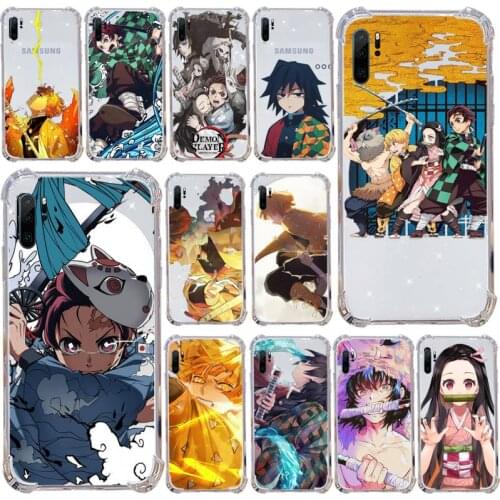 Anime Demon Slayer Comics Phone Case Transparent Samsung s9 s10 s20 Huawei honor P20 P30 P40 xiaomi note mi 8 9 pro lite plus