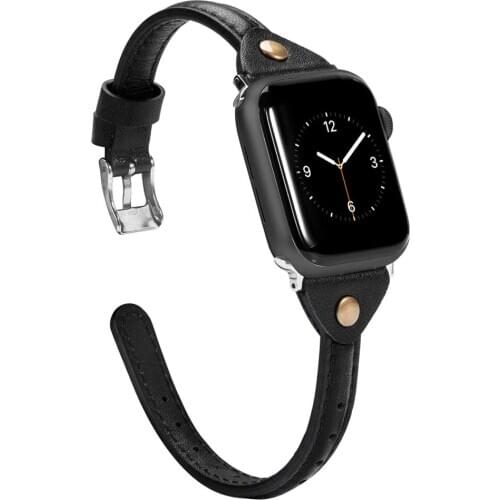 Correa for iwatch band 5 4 44mm 40mm pulseira Thin Leather strap for apple watch 3 bands 42mm 38mm woman man smart Bracelet belt