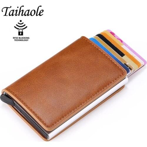 RFID Wallet Aluminum Box Credit Card Holder Pop-Up Clutch Card Case for 2020 New Slim Mini Wallet Security Card Case