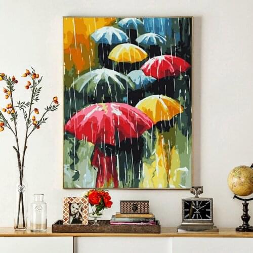 ROYALDREAM Abstract Umbrella Abstract Painting Diy Digital Painting By Numbers Modern Wall Art Picture For Home Wall Artwork