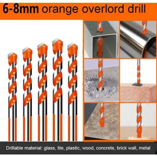 6-8mm Hreaded Triangle Tungsten Steel Wall Tile Concrete Drilling Bit Household Marble Overlord Drill Hand Electric Drill