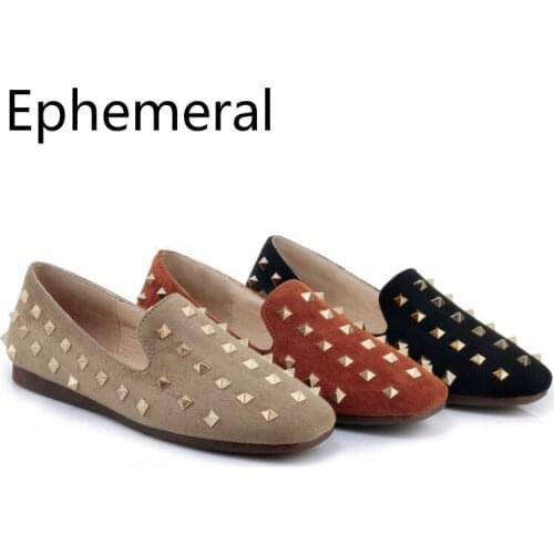 Lady Flat Bottomed Shoes Tenis Feminino Dancing Square Toe Rives Slip Ons Black Beige Yellow Wide Feet Footwear 44 43 34