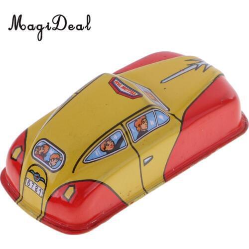 MagiDeal 1Pc Vintage Taxi Car Model Wind-up Clockwork Tin Classic Toy Decoration Collectible Gift for Adult Youth Children