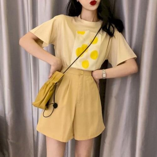 Womens Suits Shorts Suits Net Celebrity Handsome Suit 2021 Summer New Age-reducing Fashion Shorts and T Shirt Two Piece Suit