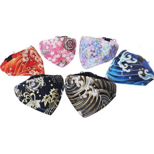 Cat Scarf Bibs Dog Collar Big Dogs Japan Bandana Puppy Neckerchief Saliva Towel Adjustable Small Large Dog Pet Accessories