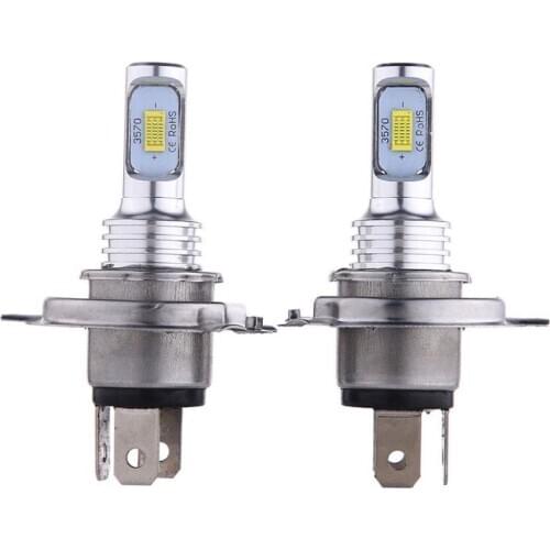 1 Pair Highlighting LED Car Bulb White Light H4 100W 3570 CSP Decode Foglamp Motorcycle Headlight