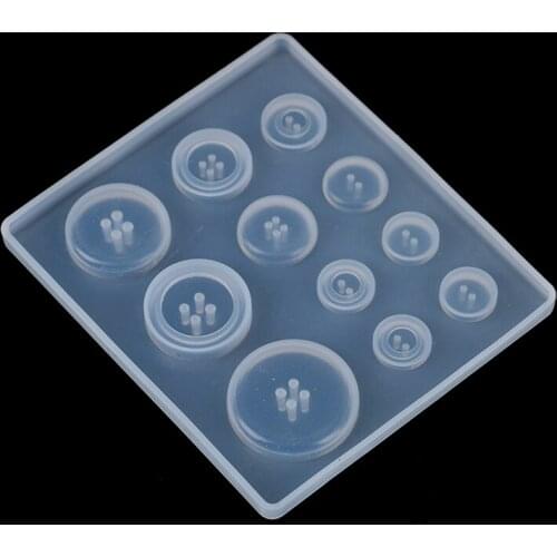 1pc Silicone Resin Button DIY Handmade Resin Mold With Hole Pendant Button Heart Letter Pendant Jewelry Making Mould