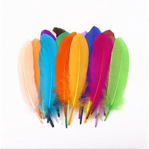 10/100pcsHard pole goose feathers crafts DIY feathers for jewelry making wedding decoration hat pluma clothes accessories13-20cm