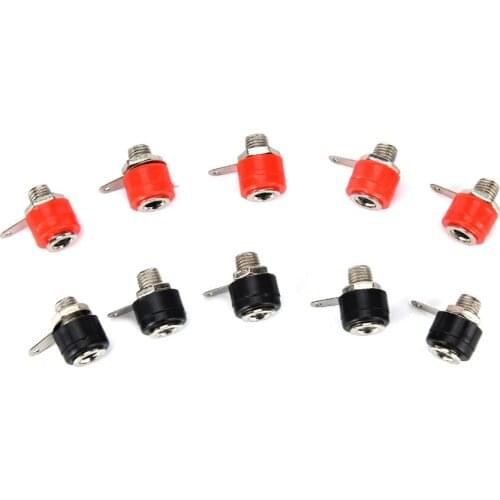 10Pcs Nickel-plated 4mm Banana Panel Test Probe Binding Post Nut Plug Jack Connector
