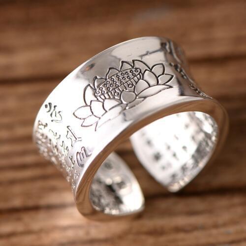 100%S999 six-word mantra open heart through the lotus Buddhist ring good man believes Chinese style