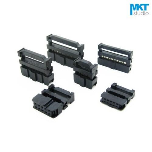 100Pcs Female 2.54mm PitchFC IDC Connector Socket ISP JTAG Header For Flat Ribbon Cable 12P 14P 16P