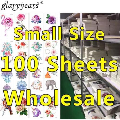 100 Pieces Wholesale Small Beauty Women Men Makeup Tattoo Sticker Temporary Body Neck Bracelet Chain Animal Art Tattoo Fake 2019