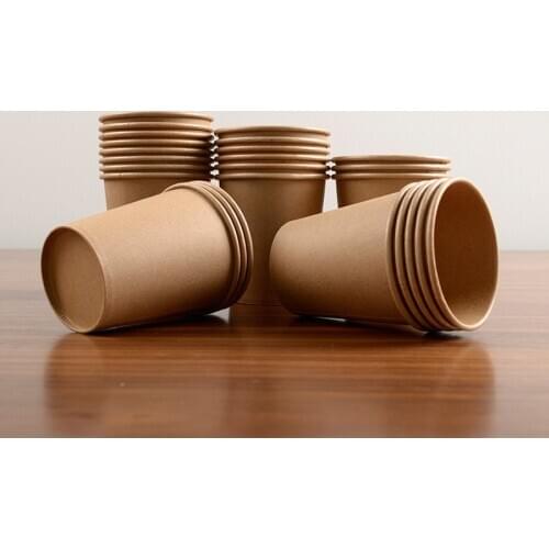 100pcs/pack 245ml Disposable Kraft Paper Cups Coffee Cup DIY Tool Party Supplies