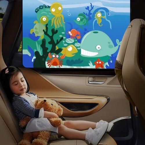 2pcs Universal Cartoon Magnetic Car Side Window Auto Sunshades Curtain UV Protection Visor Car Styling Cover Seat for Baby Kids