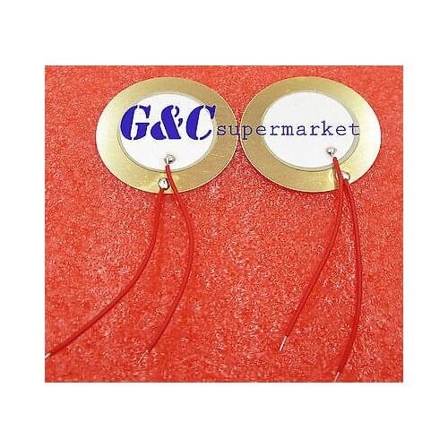 20PCS 35mm Piezo Elements buzzer Sounder Sensor Trigger Drum Disc+ wire copper diy electronics