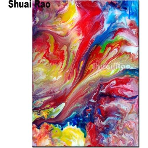 Diamond painting full square round diamond embroidery Red river abstract 5 d diy diamond mosaic pictures of rhinestones art