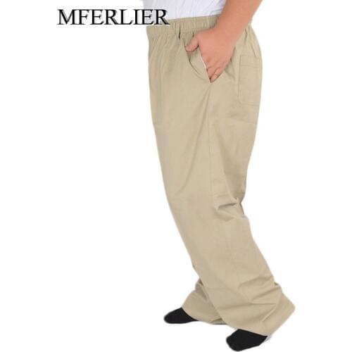 MFERLIER Summer pants men 5XL 6XL 7XL 8XL 9XL 10XL 11XL 12XL 13XL waist 150cm Plus size Loose 5 colors trousers men