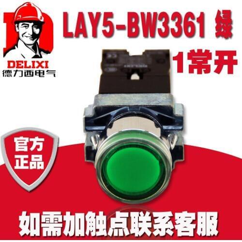 DELIXI LED Push Button Switch LAY5SBW33B1 1NO XB2 Start Stop Momentary Even Head XB2-BW3361