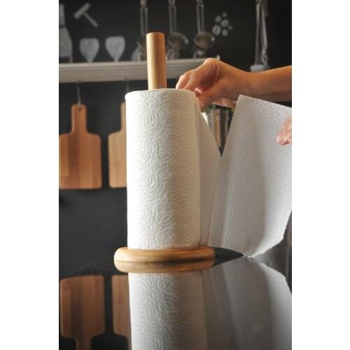 Paper Towel Napkin Holder Stand Bamboo for Home Kitchen Tables Paper Towel Rack Roll Bamboo Bathroom Countertop Accessory napkin