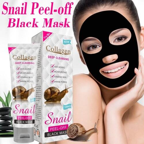 Disaar 120ML Snail Collagen Tear Mask Deep Cleansing Anti Aging Moisturizing Firming Skin Shrink Pores Peel-Off Black Masks