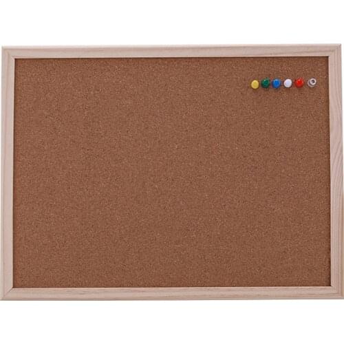 Cork Pin Message Notice Board Wooden Frame Office Memo School Pinboard Push Pin For Home With Accessories