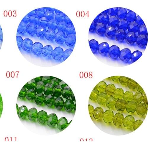 FLTMRH 4x6mm 50pcs 8Colors Crystal Beads DIY Glass Beads Beads For Jewelry Making
