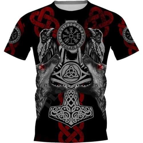 Viking Tattoo 3D Printed t shirts women for men Summer Casual Tees Short Sleeve T-shirts Short Sleeve Drop Shipping 01