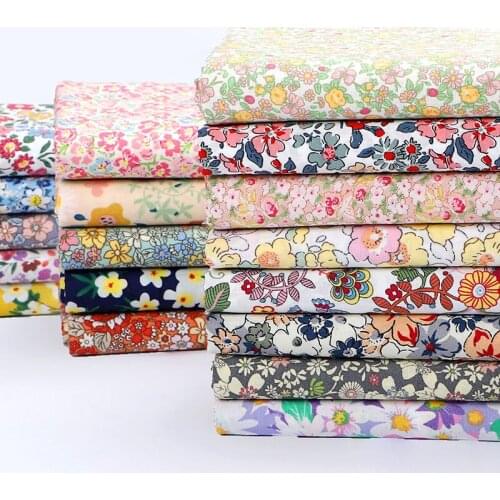 150X100 Cm Poplin Printed Cotton Fabrics Floral Satin Designer for Sewing Dresses Patchwork Meterial