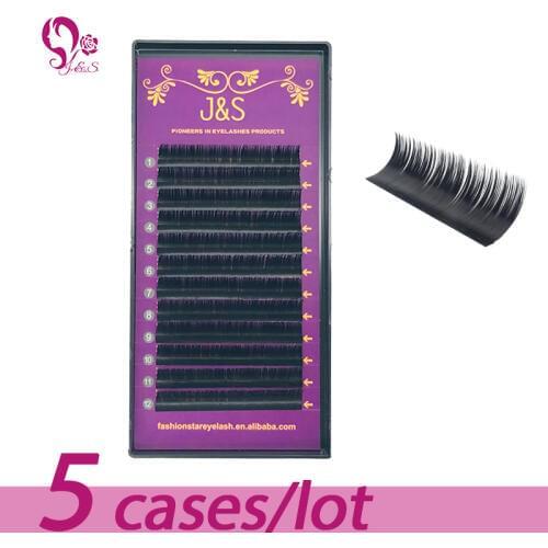 J&S 5tray All size,12rows/tray, eyelash extension,false eyelashes,nature eyelashes,silk lashes extension lash for free shipping
