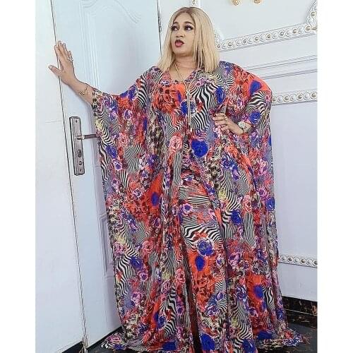 Two Piece African Costume African Plus Size Suit Dashiki New Fashion Chiffon Dress Wide Leg Pants For Women Elegant Vestidos