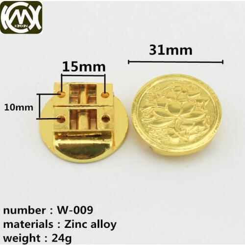 KIMXIN Hardware factory High-grade wooden box hardware accessories Golden lotus pattern die cast lock Exempt postage W-009golden